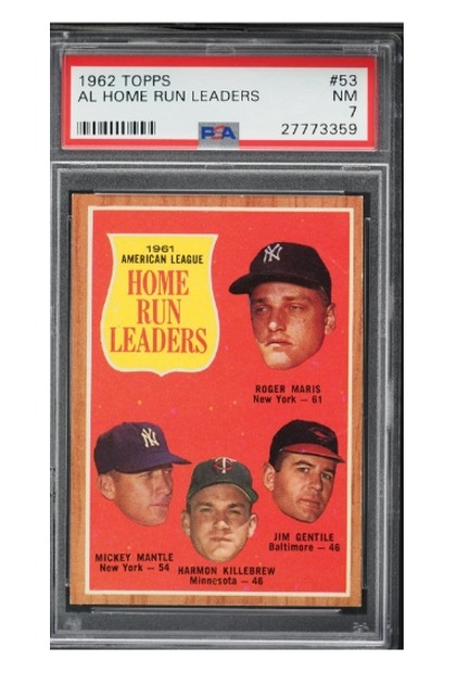 1962 Topps AL Home Run Leaders #53